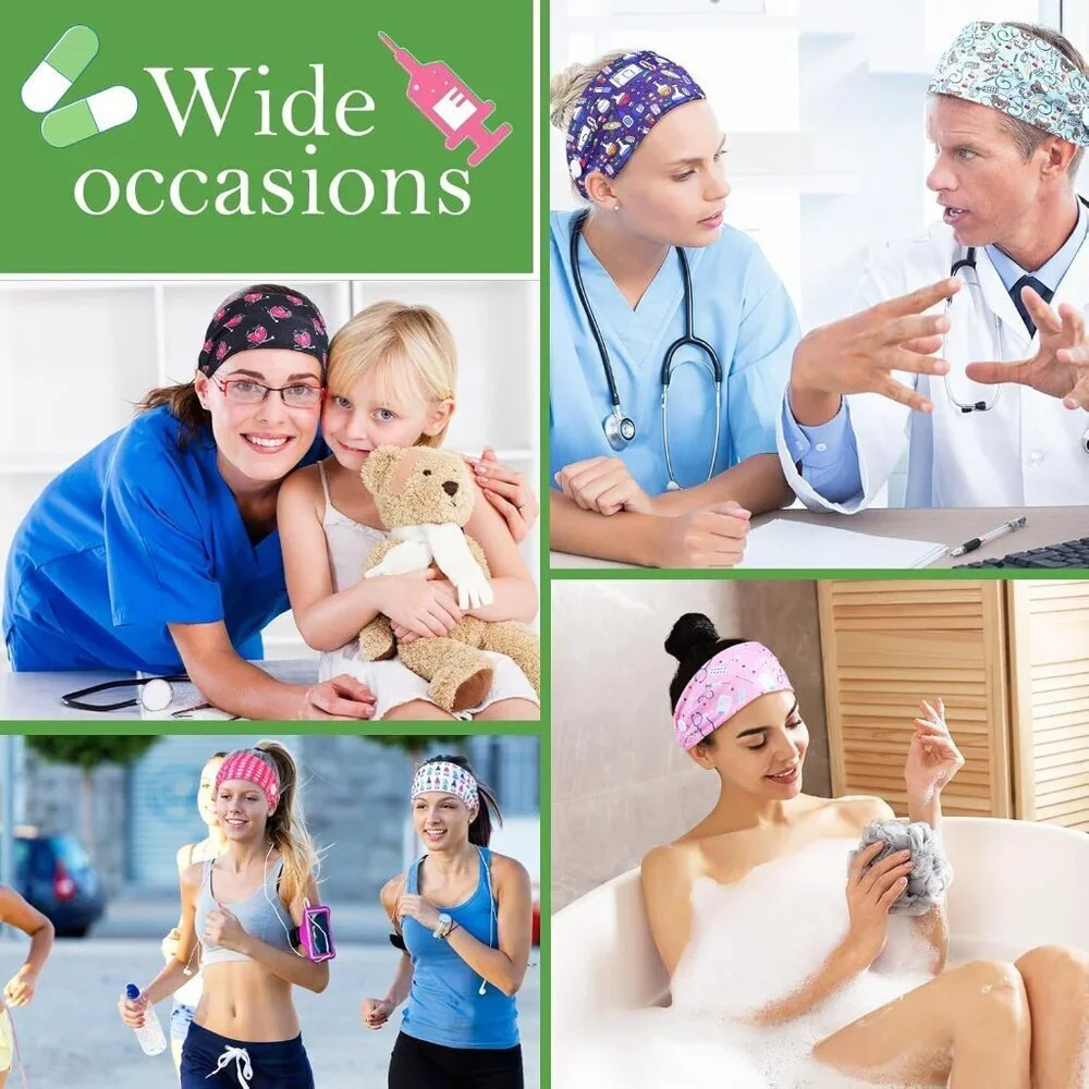 Nursing Headbands Cotton Polyester Elastic Non Slip With Buttons for Masks